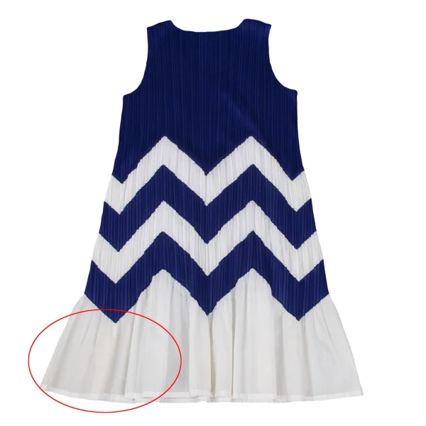 PLEATS PLEASE Zigzag Switching Sleeveless Pleated Tunic K-169020_012