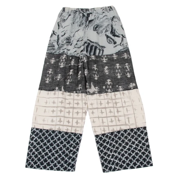 ISSEY MIYAKE PERMANENTE Printed Mixed-material Pants K-169022_009