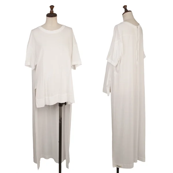 レギュレーション ヨウジヤマモトREGULATION yohji yamamoto バックロングハーフジップTシャツ 白2