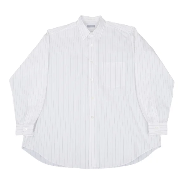 COMME des GARCONS HOMME Pinstripe Cotton Shirt White S-M K-169027_001