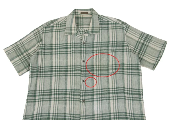 Y's for men Cotton Check Open Collar Shirt K-169028_002