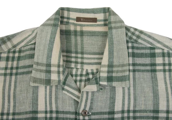 Y's for men Cotton Check Open Collar Shirt K-169028_005