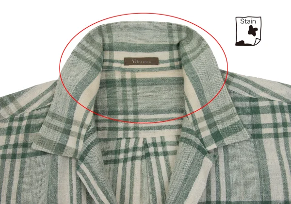 Y's for men Cotton Check Open Collar Shirt K-169028_006