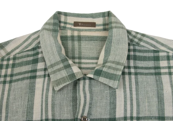 Y's for men Cotton Check Open Collar Shirt K-169028_007
