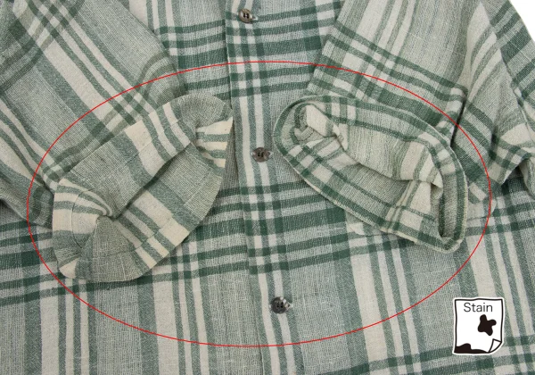 Y's for men Cotton Check Open Collar Shirt K-169028_011