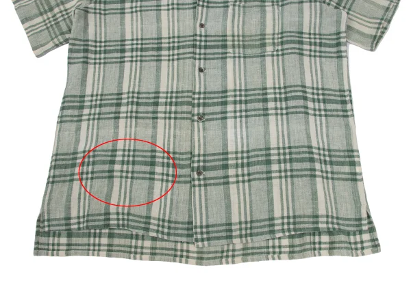 Y's for men Cotton Check Open Collar Shirt K-169028_012