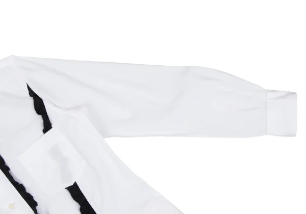 BLACK COMME des GARCONS Frill Front Cotton Shirt K-169029_008