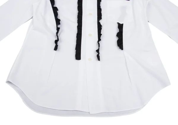 BLACK COMME des GARCONS Frill Front Cotton Shirt K-169029_011