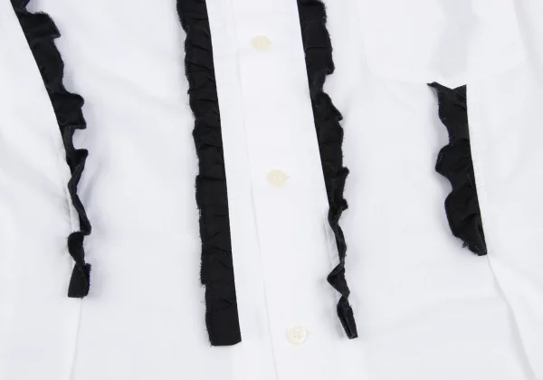 BLACK COMME des GARCONS Frill Front Cotton Shirt K-169029_012