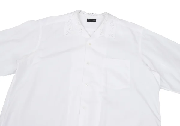 COMME des GARCONS HOMME PLUS Lace Collar Cotton Shirt K-169030_002