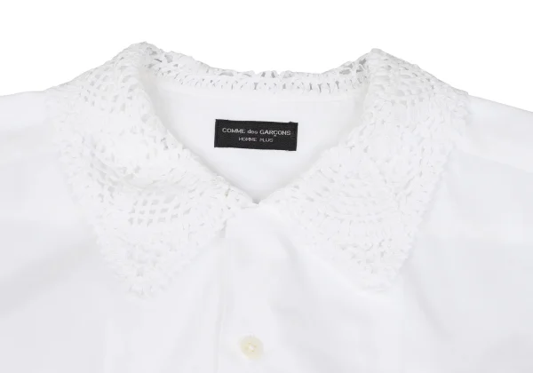 COMME des GARCONS HOMME PLUS Lace Collar Cotton Shirt K-169030_005