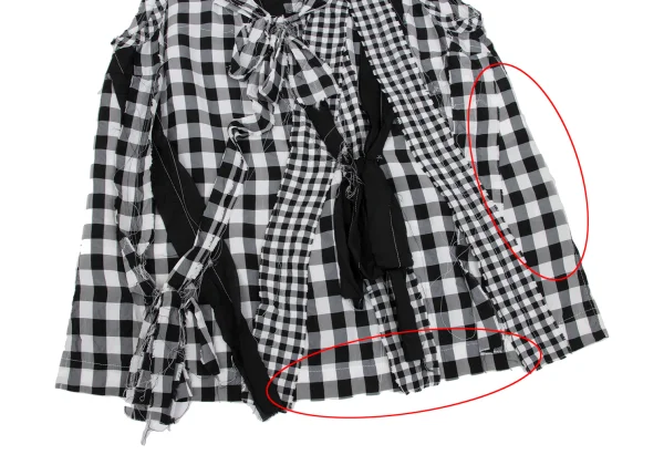 tricot COMME des GARCONS Cut-off Ribbon Design Check Sleeveless Blouse K-169032_007