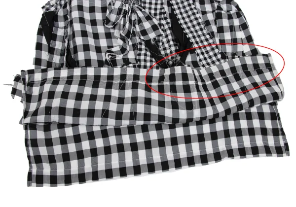 tricot COMME des GARCONS Cut-off Ribbon Design Check Sleeveless Blouse K-169032_011