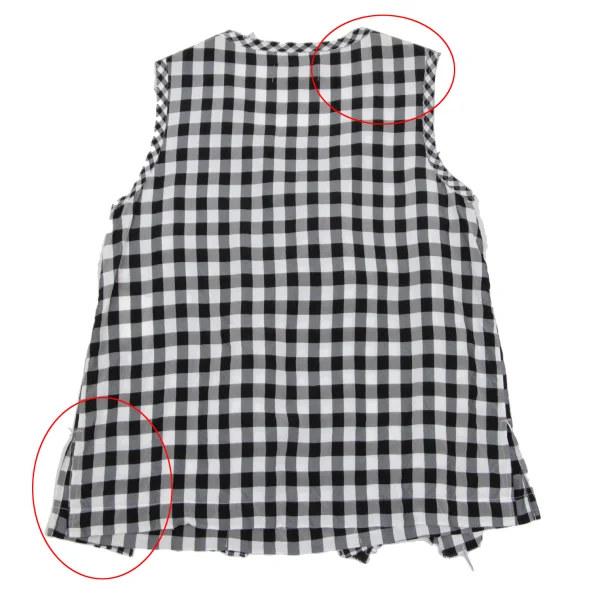 tricot COMME des GARCONS Cut-off Ribbon Design Check Sleeveless Blouse & Pants K-169034_011