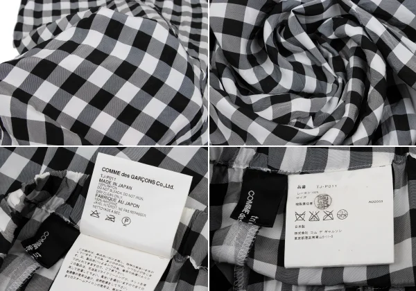 tricot COMME des GARCONS Cut-off Ribbon Design Check Sleeveless Blouse & Pants K-169034_019