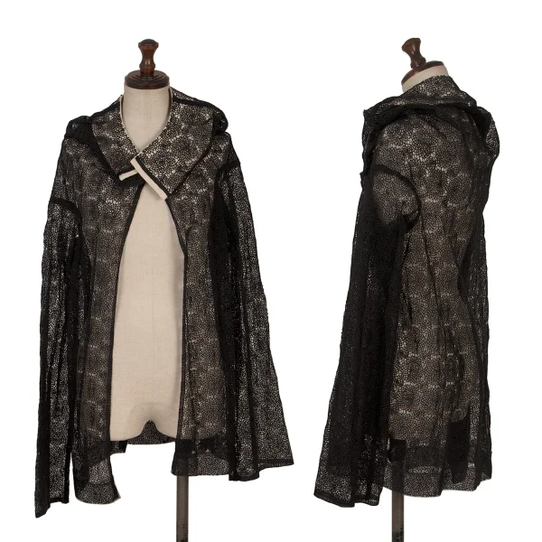 Yohji Yamamoto FEMME Lace Design Top Black 1 K-169038_001