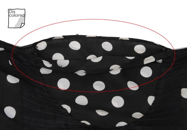 PLEATS PLEASE Dot Print Patchwork Design Pleats Asymmetry Poncho K-169039_005