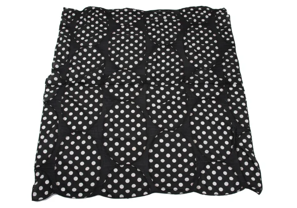 PLEATS PLEASE Dot Print Patchwork Design Pleats Asymmetry Poncho K-169039_008