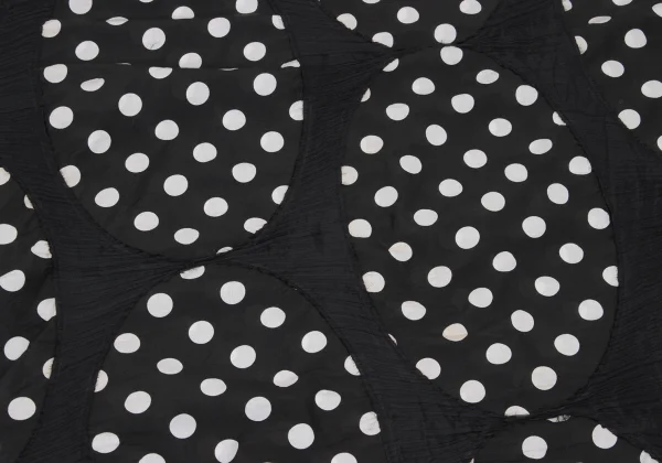 PLEATS PLEASE Dot Print Patchwork Design Pleats Asymmetry Poncho K-169039_014