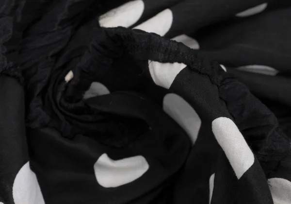 PLEATS PLEASE Dot Print Patchwork Design Pleats Asymmetry Poncho K-169039_016