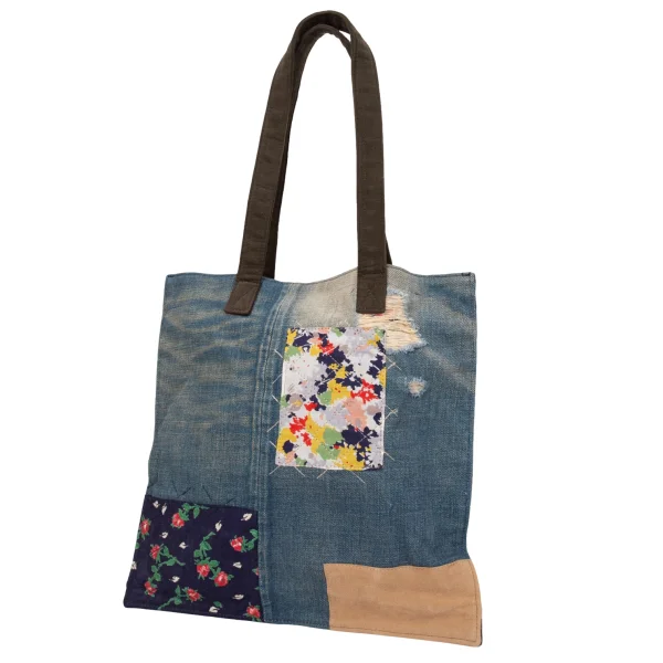 JUNYA WATANABE COMME des GARCONS denim Floral Patch Denim Tote Bag  Indigo  K-169044_001
