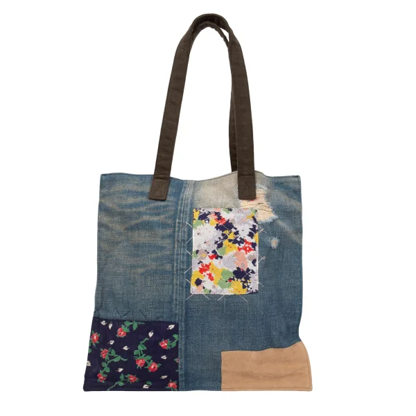 JUNYA WATANABE COMME des GARCONS denim Floral Patch Denim Tote Bag K-169044_002