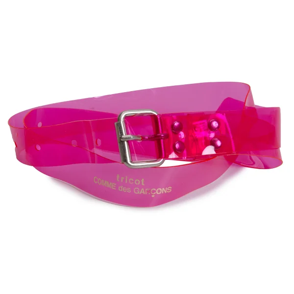 tricot COMME des GARCONS Clear Vinyl Narrow Belt Pink  K-169057_001