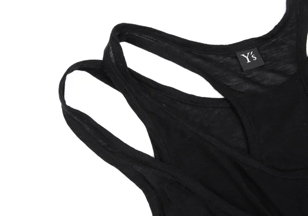 Y's Shadow Striped Layered Tank Top K-169068_004