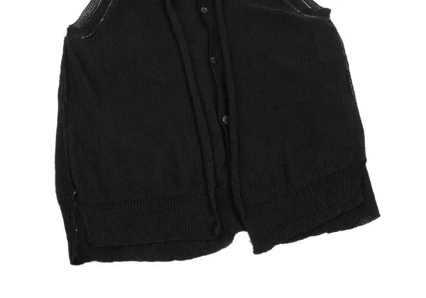 Y's Blended Mesh Layered Sleeveless Cardigan K-169070_006