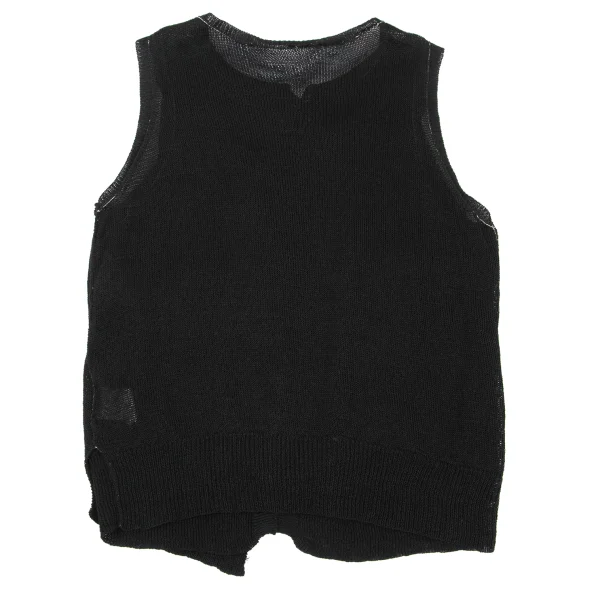 Y's Blended Mesh Layered Sleeveless Cardigan K-169070_010