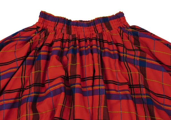 Y's Wool Check Jacquard Flare Skirt K-169081_003