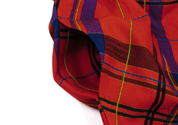 Y's Wool Check Jacquard Flare Skirt K-169081_005