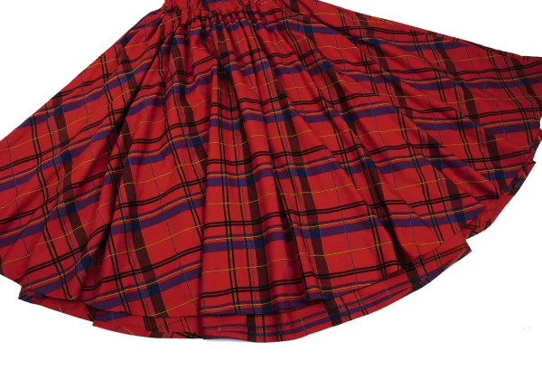 Y's Wool Check Jacquard Flare Skirt K-169081_006