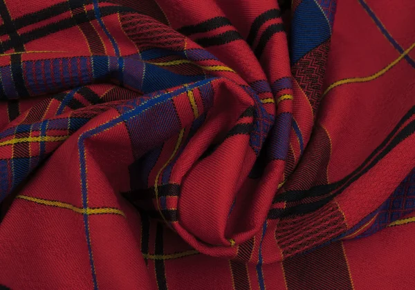 Y's Wool Check Jacquard Flare Skirt K-169081_010