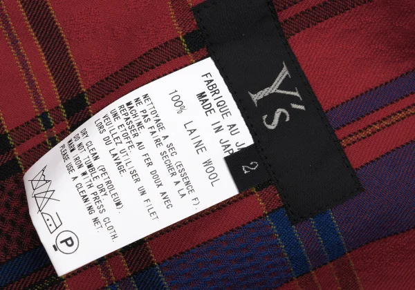 Y's Wool Check Jacquard Flare Skirt K-169081_011