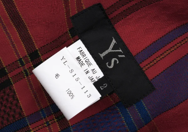 Y's Wool Check Jacquard Flare Skirt K-169081_012