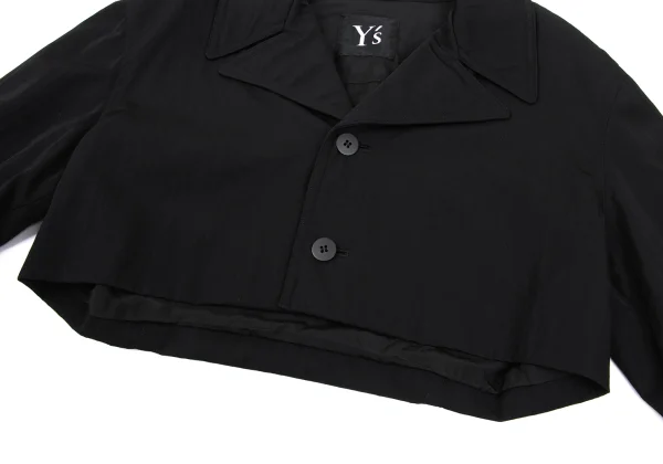 Y's Wool Blend Peaked Lapel Short Jacket K-169082_007