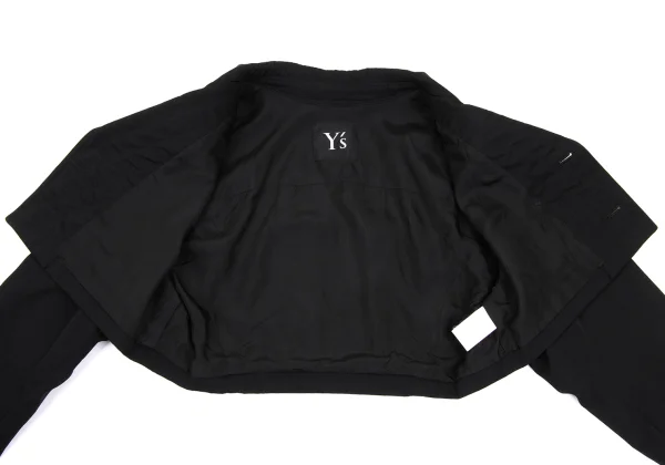 Y's Wool Blend Peaked Lapel Short Jacket K-169082_009