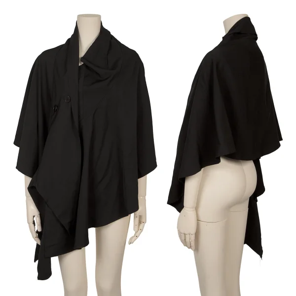 Y's Red Label Wool Cutting Cape Jacket Black 3 K-169088_001