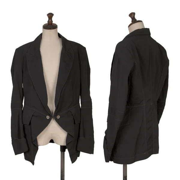 Y's Red Label Nylon Hook Design Jacket Black 2 K-169090_001