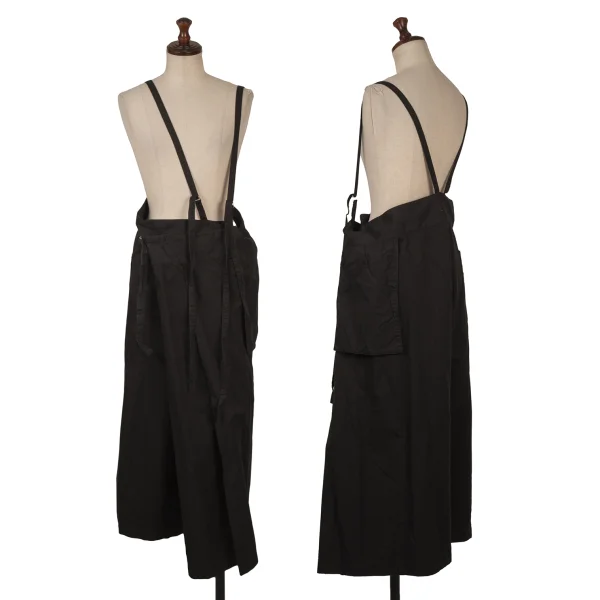 Y's Red Label Asymmetrical Suspender Pants Black 1 K-169093_001
