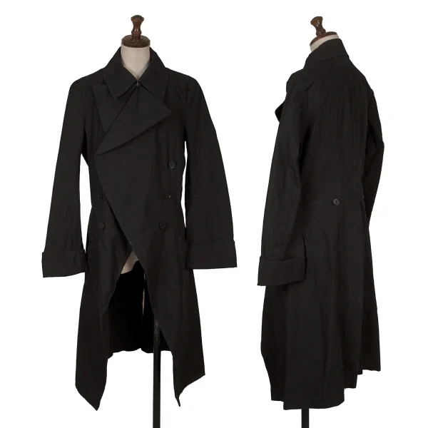 Y's Red Label Cotton Button-holeless coat Black 2 K-169094_001