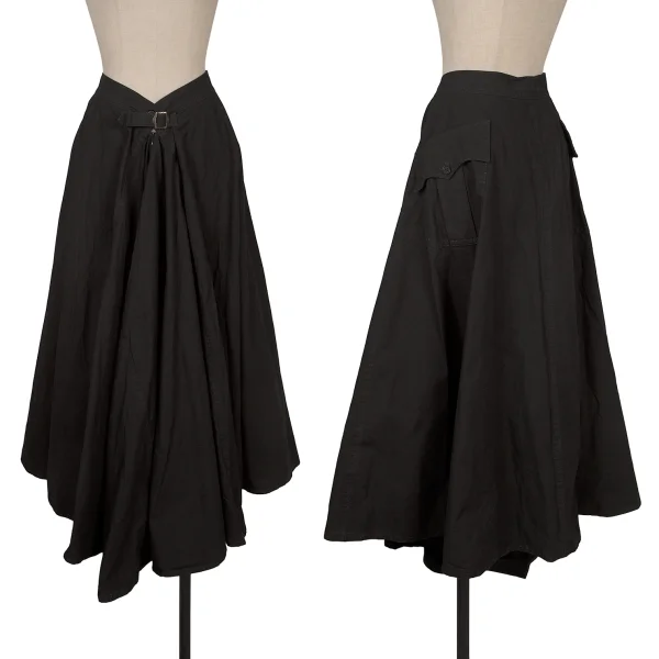 Y's Red Label Military Pocket Flare Skirt Black 2 K-169096_001