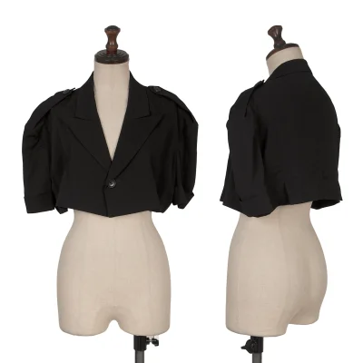 Yohji Yamamoto FEMME Rayon Blend Epaulet Short Sleeve Jacket