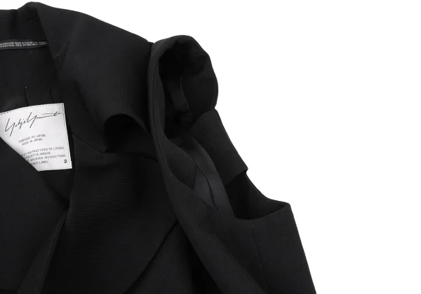 Yohji Yamamoto FEMME Wool Gabardine Belted Sleeveless Jacket K-169099_005