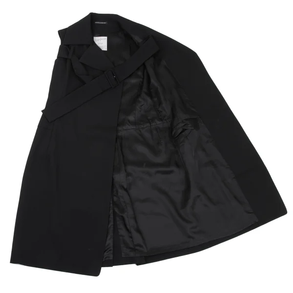 Yohji Yamamoto FEMME Wool Gabardine Belted Sleeveless Jacket K-169099_007