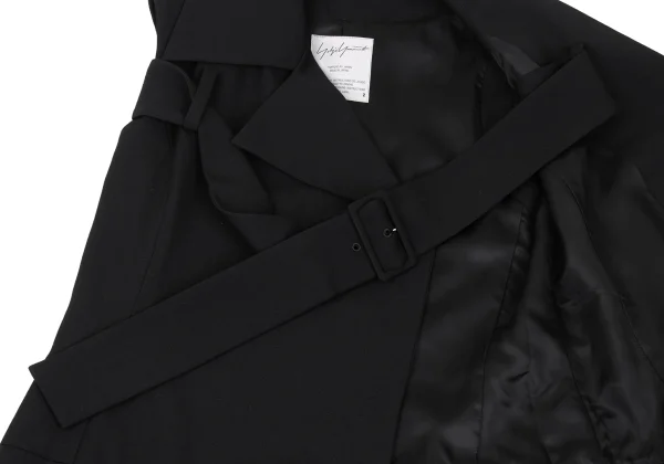 Yohji Yamamoto FEMME Wool Gabardine Belted Sleeveless Jacket K-169099_008