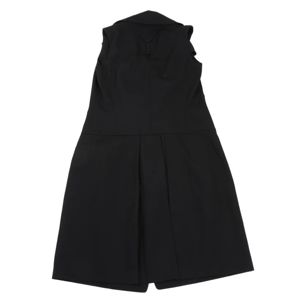 Yohji Yamamoto FEMME Wool Gabardine Belted Sleeveless Jacket K-169099_010