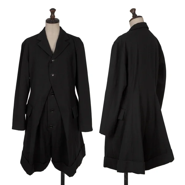 Yohji Yamamoto FEMME Wool Jacket Design Overalls Black 1 K-169100_001