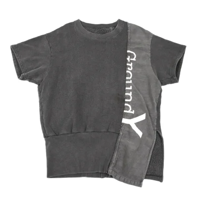 Ground Y Dyed Half-logo Seam Short Sleeve Sweat